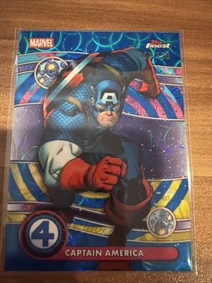 2026 Topps Finest Fantastic Four Captain America Negative Color Match Blue /150