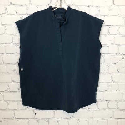 Figs Womens Rafaela Oversized Scrub Top SIze S Dark Habor