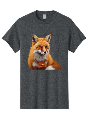 Fox-With-Satchel-1 Mens Graphic Tee, 100% Cotton, Casual Summer Wear