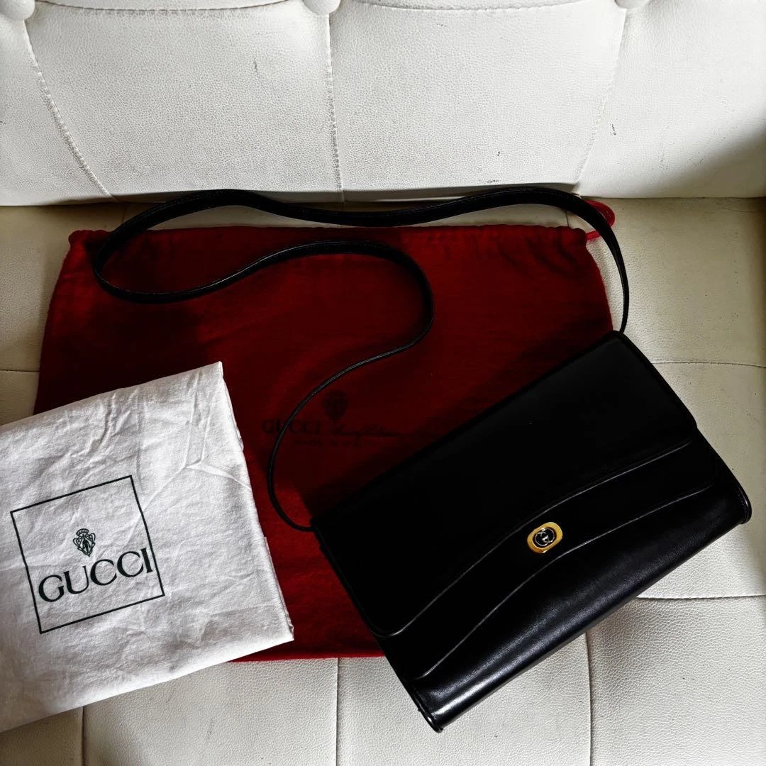 GUCCI Accessoires Ancien Sac Pochette 2 Voies Noir