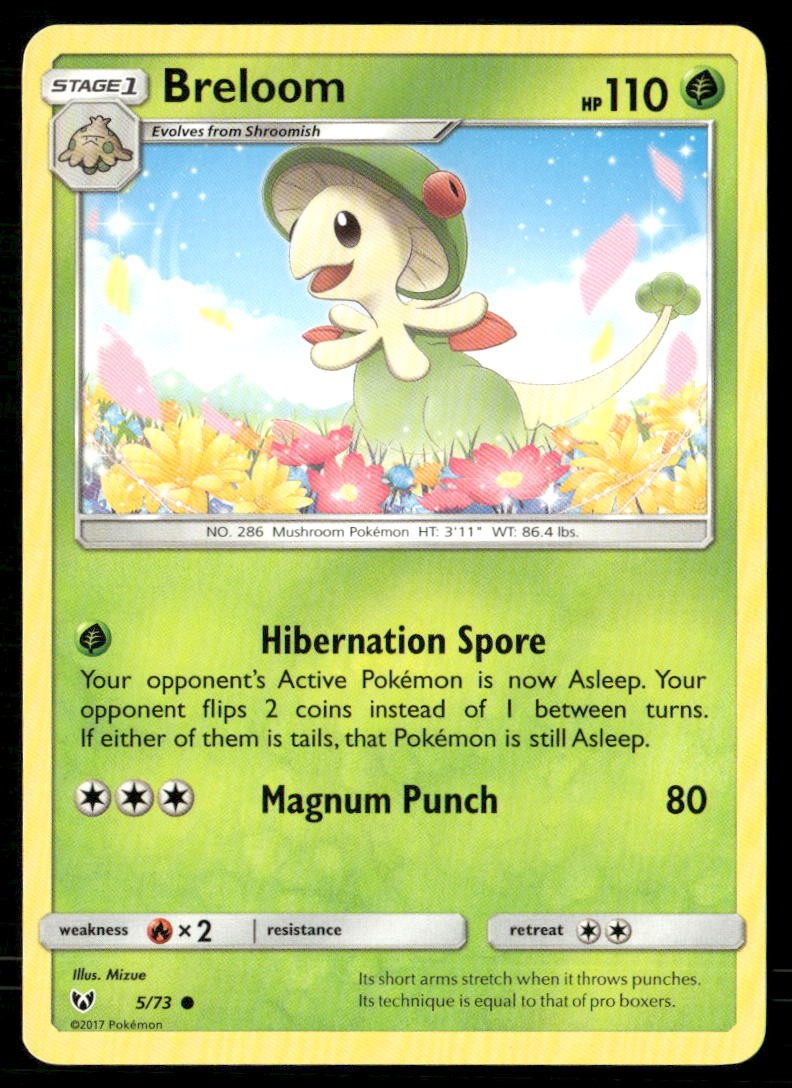 Breloom 5/73 Common Shining Legends Pokemon Near Mint