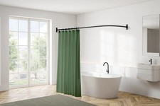 Utopia Alley Rustproof Wall Mounted Aluminum Double L Shaped Shower Curtain Rod