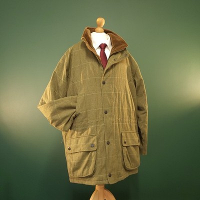 Barbour Berwick Tweed Sakko Herren Large grün gesteppt gefüttert Jagd Schießen