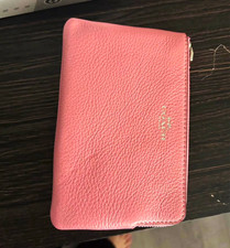 Pink Women s Solid Zip-Around Wallet, Zipper Accent, Zip-Around Style