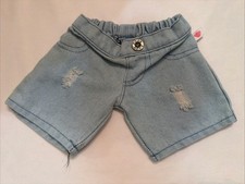 Build-A-Bear Workshop Light  Blue Distressed Denim Shorts W/ Tail Hole 2024