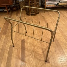 VTG 1960's Mid Century Modern Gold Wire Vinyl Record Rack Retro Music Stand