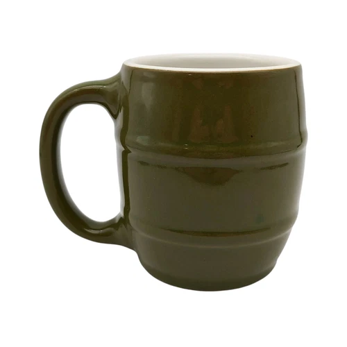 Hall China Barrel Diner Coffee Mug - 8oz vtg Army Green Heavy Restaurant Ware