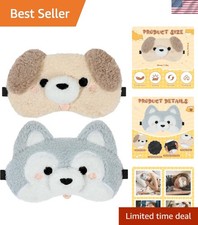 Funny Cartoon Dog Sleeping Masks - Breathable Eye Covers for Kids and Adults