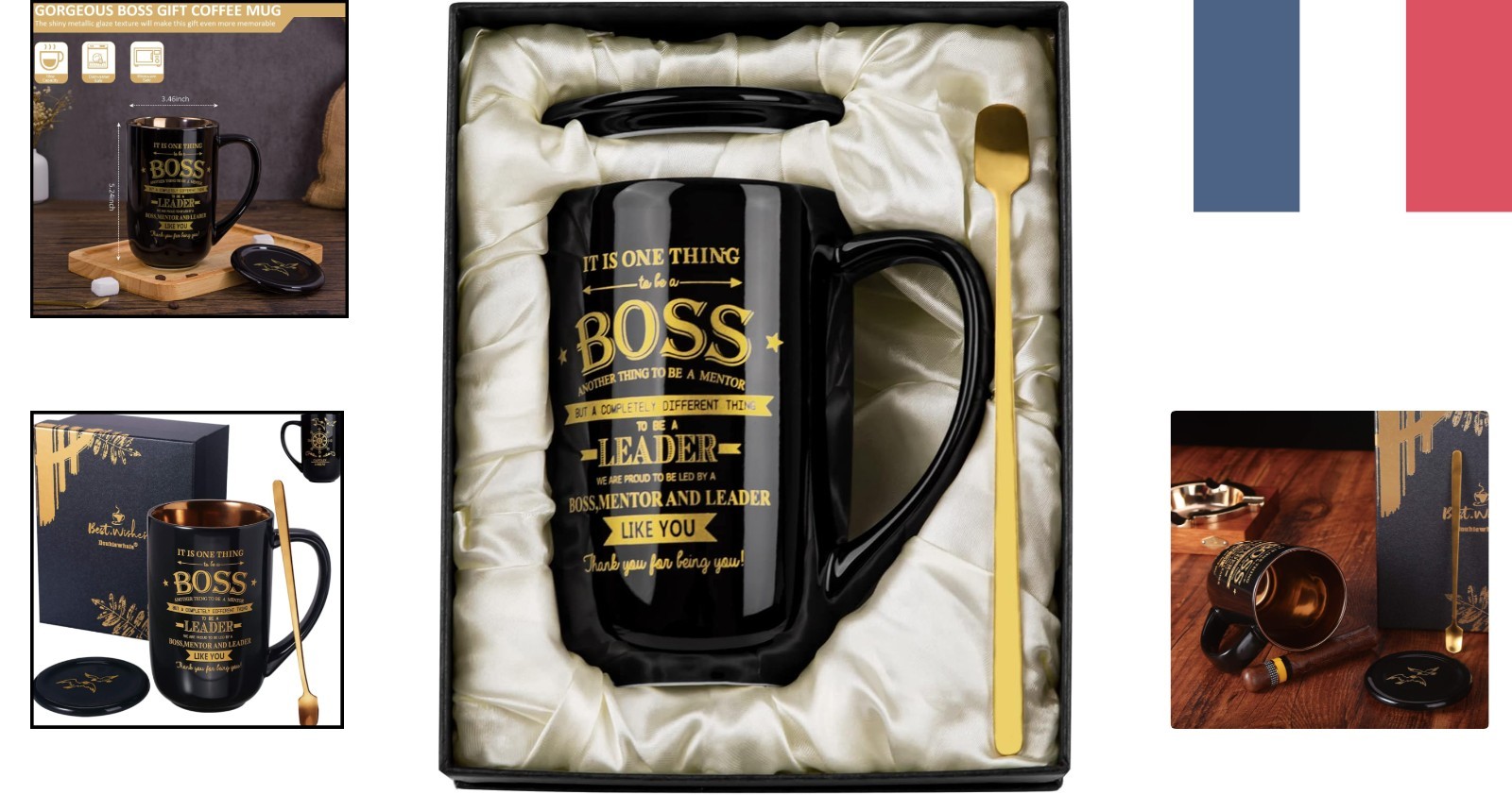 Tasse noire 18oz : cadeau de départ en retraite idéal pour un patron
