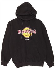 Felpa con cappuccio HARD ROCK CAFE uomo Vienna grafica grande nero cotone NK14