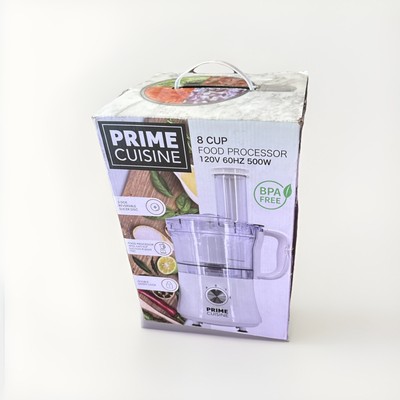 PRIME CUISINE 8 CUP FOOD PROCESSOR 120V 60HZ 500W *NEW*