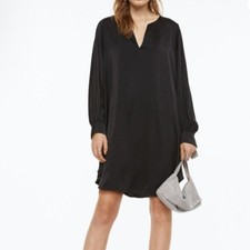 H&M Black Long Sleeve Shift V-Neck Dress SIZE SMALL
