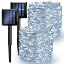 Solar String Lights Outdoor, Total 80 FT 240 LED Solar Powered 2 Pack White