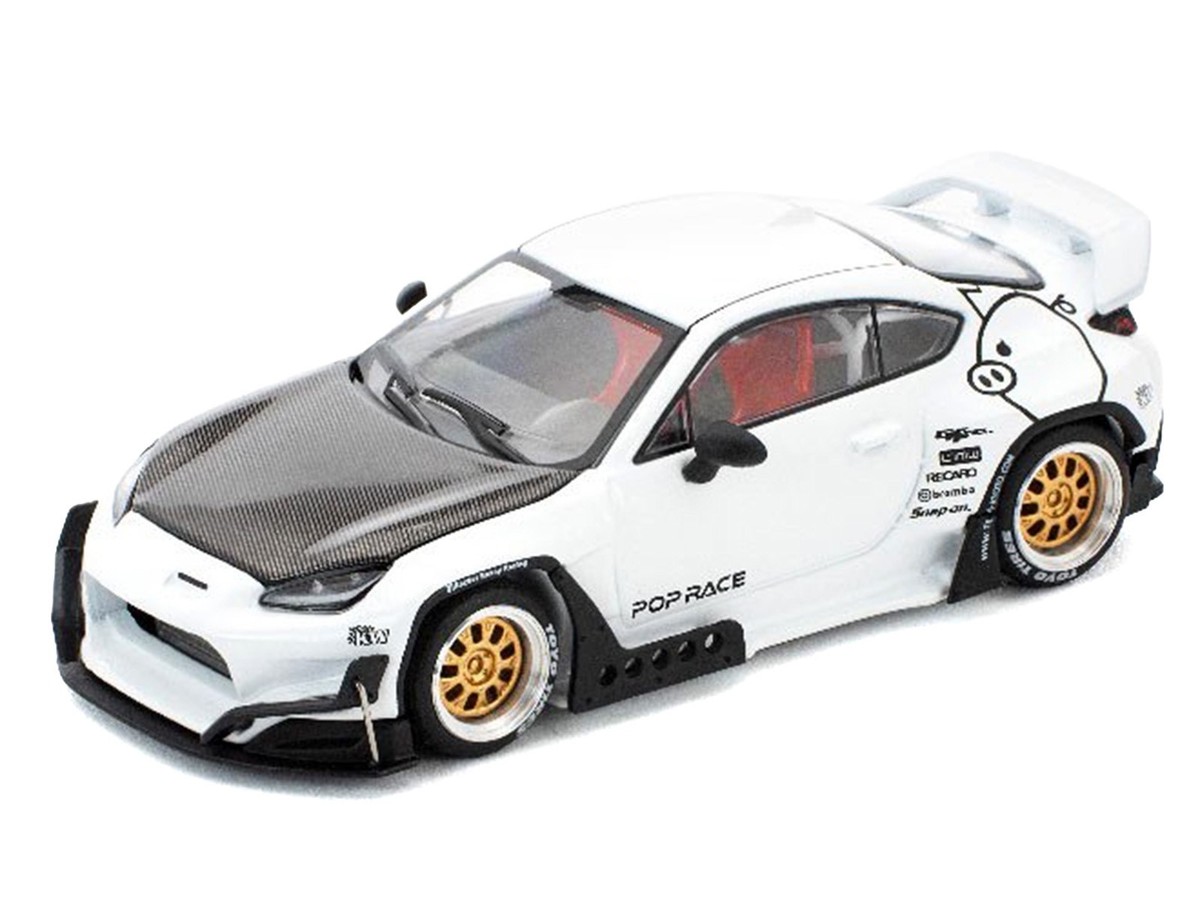 TOYOTA PANDEM GR86 WHITE 1/64 DIECAST MODEL CAR BY POP RACE PR64