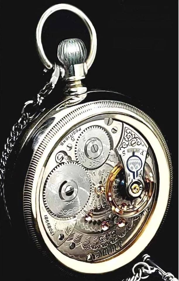 Reloj Bolsillo 21 Joyas Tamaño 18 Gama Vitrina RR Waltham 845. Funcionando Foto 3 de 4