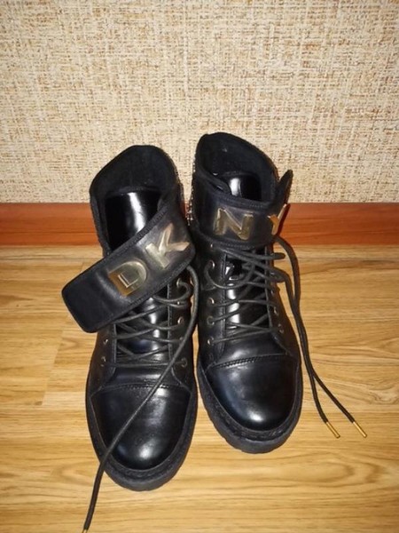 Women DKNY Boots Black 39.5 #7EU8