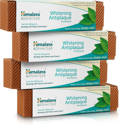 Himalaya Botanique Whitening Complete Care Toothpaste, Mint 4 Pack, 5.29 Oz