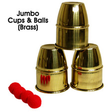 Jumbo Cups  Balls Brass by Premium Magic - Trick