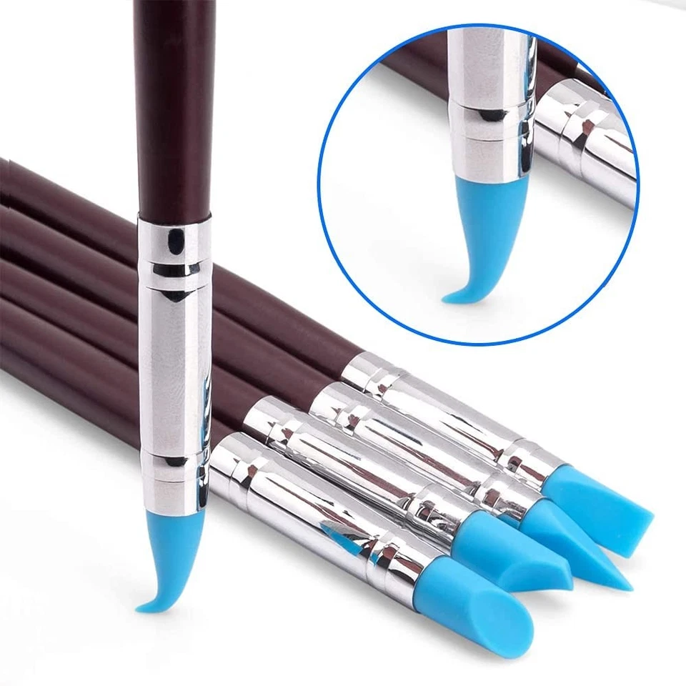 10x Herramientas de escultura de arcilla de goma de silicona Herramienta de punteado para artesanía de cerámica Foto 4 de 4