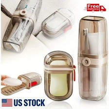 2PCS Travel Toiletry Set with Toothbrush Case  Soap Holder - Buckled Design