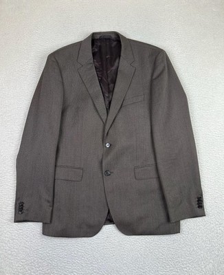 Hugo Boss Blazer Mens 44R Brown Herringbone The James4 2 Button Sport Coat EU 54