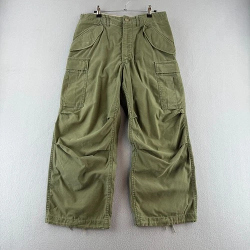 Vintage 60s Military Pants Mens 31x25 Sateen OG 107 M-65 Cargo 1967 Vietnam Era