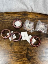 New Napkin Holder Set of 6 Woven Threaded Colorful Sonoma