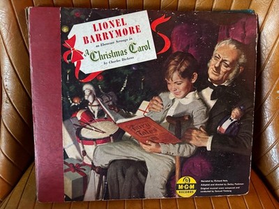 LIONEL BARRYMORE A CHRISTMAS CAROL 78 SHELLAC FOUR 10'' RECORD ALBUM RICHARD HALE