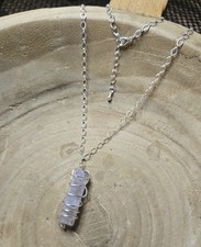 Wire Wrapped Quartz 16" Silver Necklace
