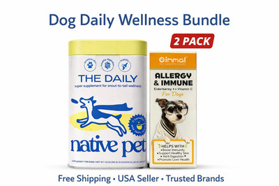 Native Pet The Daily Dog Supplement + Oimmal Allergy & Immune Drops Bundle