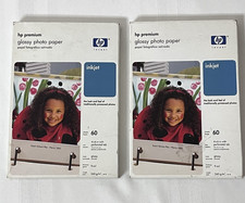 HP Premium Glossy PHoto paper lot of 2 ea. 60 sheets-total 120 Q1989A 4 X 6