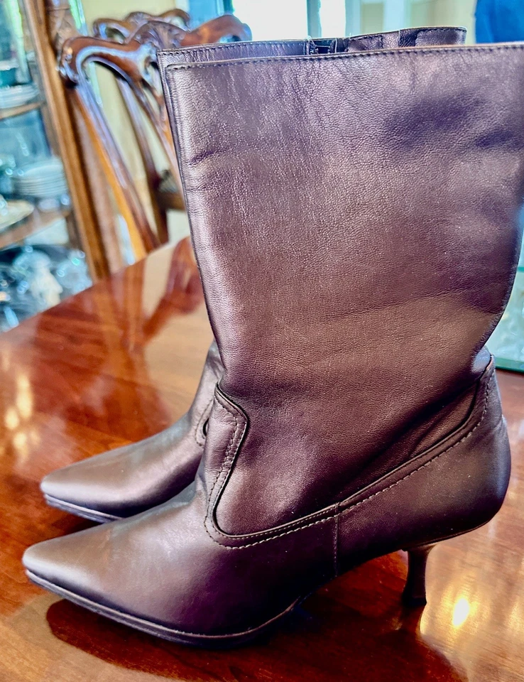 Botas para mujer Victoria's Secret Colin Stuart tacón alto plataforma bronce 9B (nuevas en caja) Foto 3 de 4