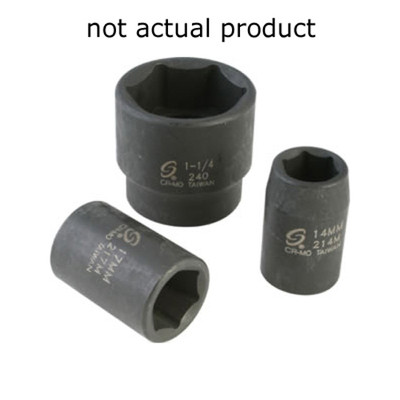 Sunex 14mm Schlag-Stecknuss – 3/8 Zoll Antrieb, Tief, 6-Punkt Metrisch, Chrom-Molybdän-Stahl