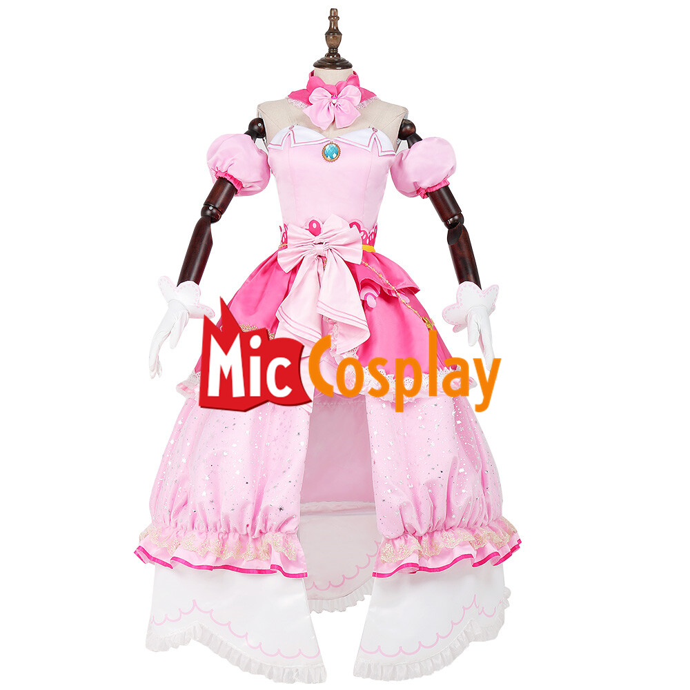 Women's Deluxe Princess Cosplay Costume Pink Peach Lolita Dress