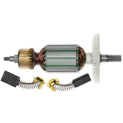 Armature Rotor for Hitachi DH40MR Replacement 360591E 6-Teeth + Brushes 230V