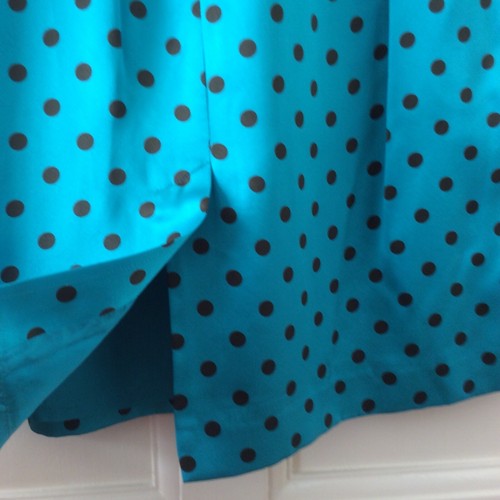 BNWT L.K.BENNETT SAHARA POLKA DOT TURQUOISE SILK DRESS SIZE 12 £225 - Picture 8 of 10