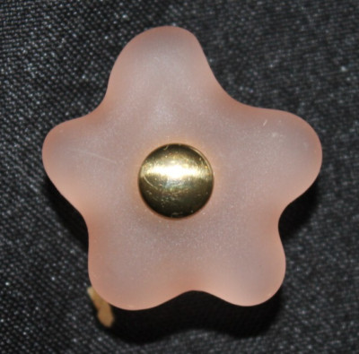 Lot of 4 Valli & Valli 1.5'' Abstract Star Cabinet Knob Pink Glass & S. Nickel