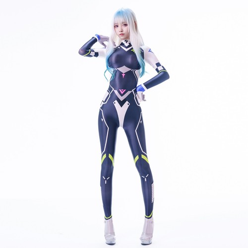 Damen Sexy Cosplay Overalls Herren Catsuit Jumpsuit Einteiler Clubwear Langarm - Picture 6 of 8