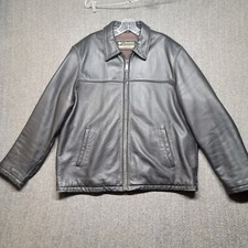 Vintage Columbia Leather Jacket Men's XL Lined Insulated Bomber Coat Distressed