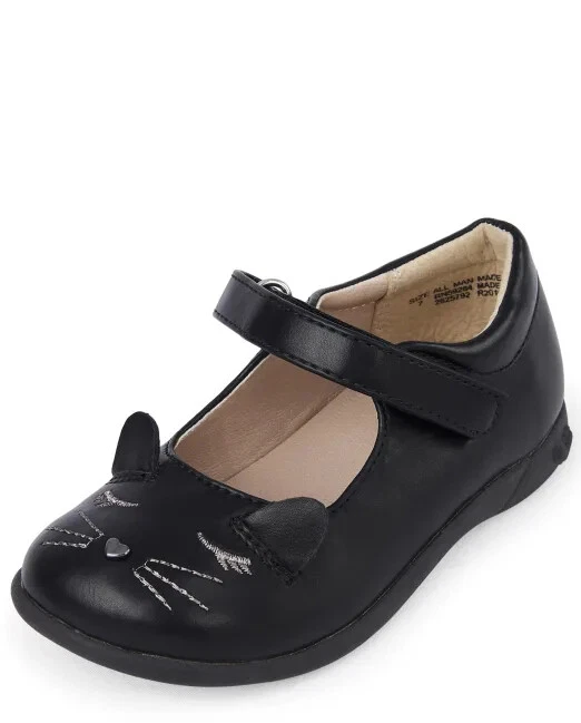 The Children's Place NWT Girls Black Cat Mary Jane Shoes 9 10 11 12 13 1 2  NEW - Image 2 of 2