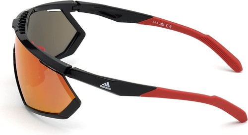 Adidas SP0001 01L Shiny Black Plastic Sport Style Sunglasses Frame 135-135 Mirr. - Picture 3 of 4