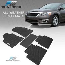 Fits 13-18 Nissan Altima Latex Car Floor Mats Liner All Season Black Carpets 5PC