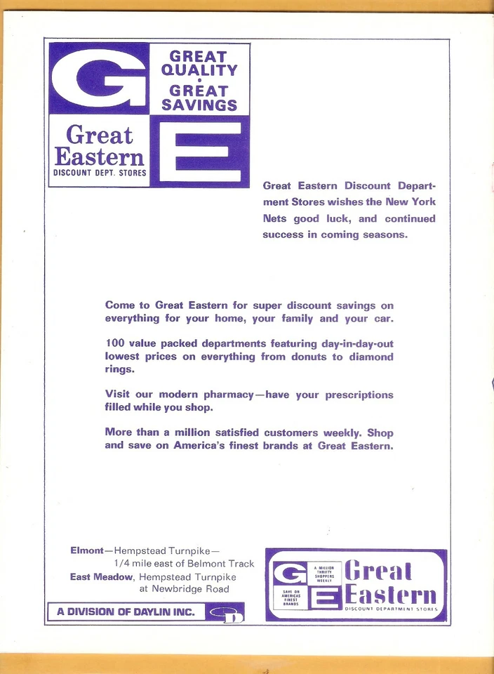 1970 New York Nets Kentucky Colonels ABA Playoff program B2 - Image 2 of 2