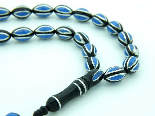 Big Tibet silver inlay Kuka tree 33 beads Islamic Prayer Beads Misbaha 201264 - Picture 4 of 10