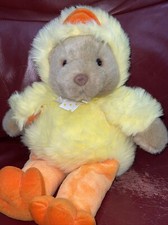 VTG 16  PLUSH CREATIONS TEDDY BEAR IN DUCK OUTFIT STUFFED ANIMAL 1996