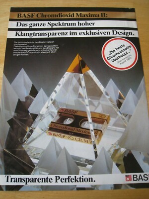 GERMAN BASF CASSETTE TAPE CHROMDIOXID MAXIMA II 1983 ADVERT A4 SIZE FILE 10