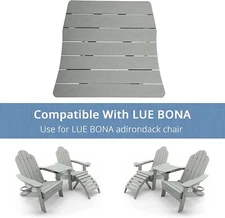 Removable Side Table Connecting Plate Table Adirondack Table for LUE BONA Gray