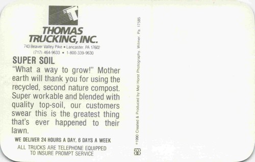 "Super Soil", Thomas Trucking, Beaver Valley Pike, Lancaster, Pennsylvania PA - Picture 2 of 2