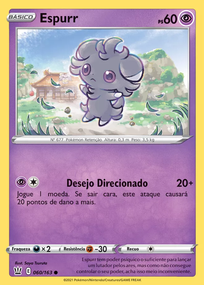 Espurr 60/163 NM in Portuguese Battle Styles Pokémon TCG