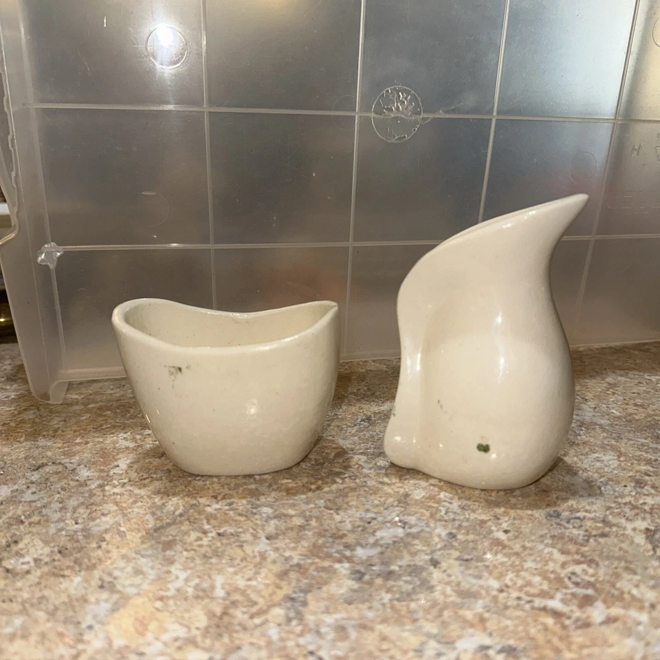 Crema y azúcar vintage nativa americana verde/marrón con marca Pawnee SPRCSD Foto 2 de 4